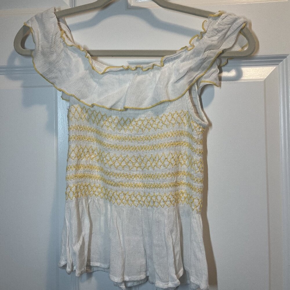 Derek Heart Off the Shoulder Patterned Top